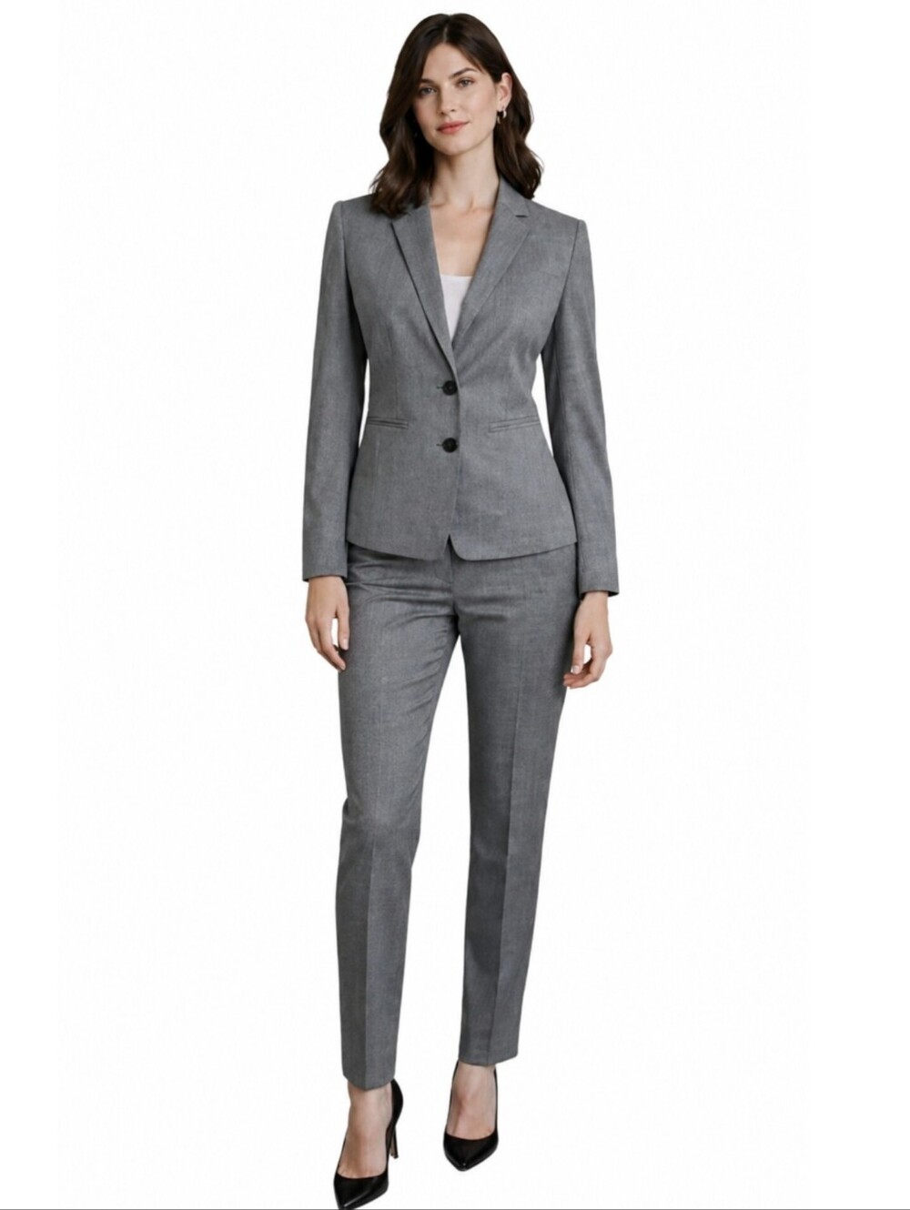 NWT Ann Taylor Gray Two Piece Pants Suit Set